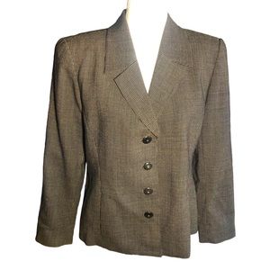 Dana Buchman Blazer ~houndstooth pattern/size12~ wool blend